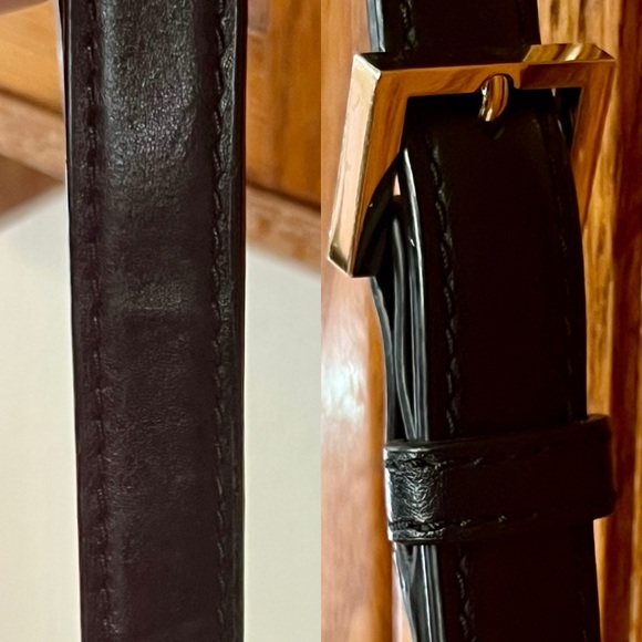 Kate Spade All Leather Elegant Black Shoulder Bag with Gold Details - Picture 15 of 16